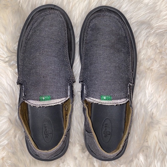 SANUK Sidewalk Surfer Dark Grey Denim Slip On - Picture 11 of 13